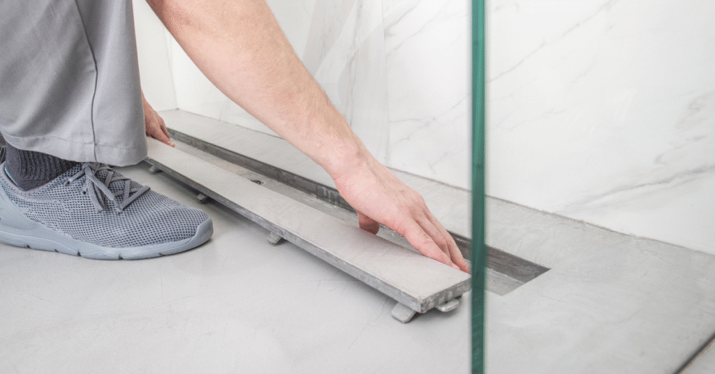 how to install a linear drain