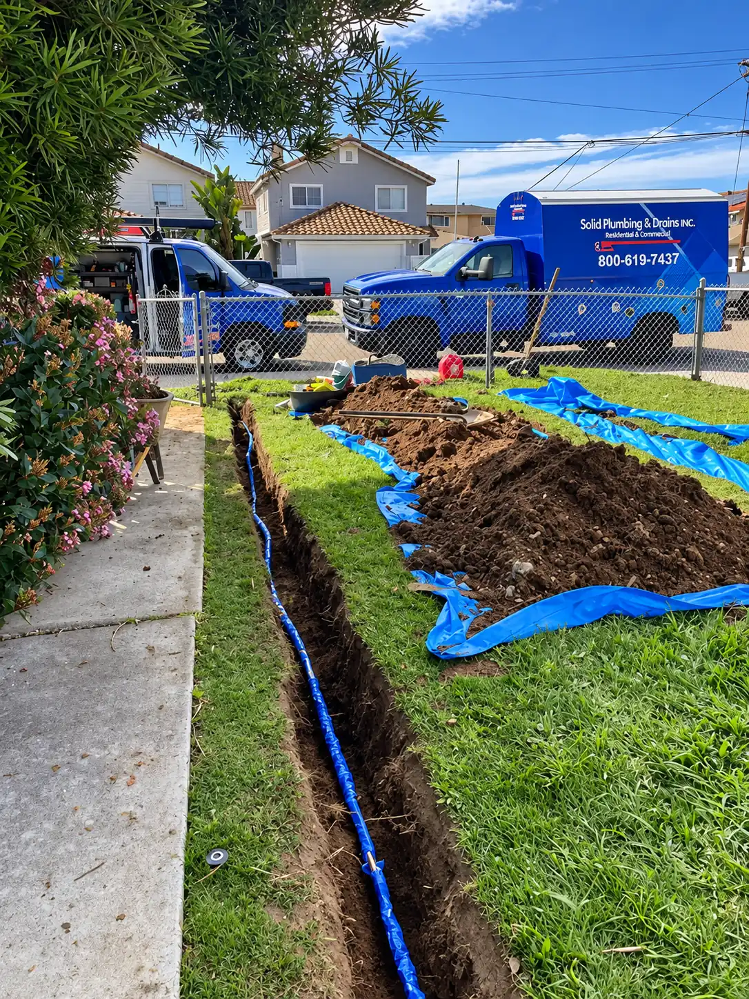 Residential plumbing repair and underground pipe work in San Diego