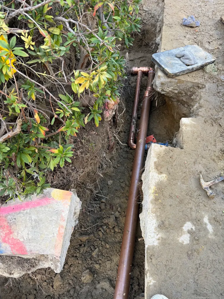Copper piping installed during a pipe replacement project in San Diego